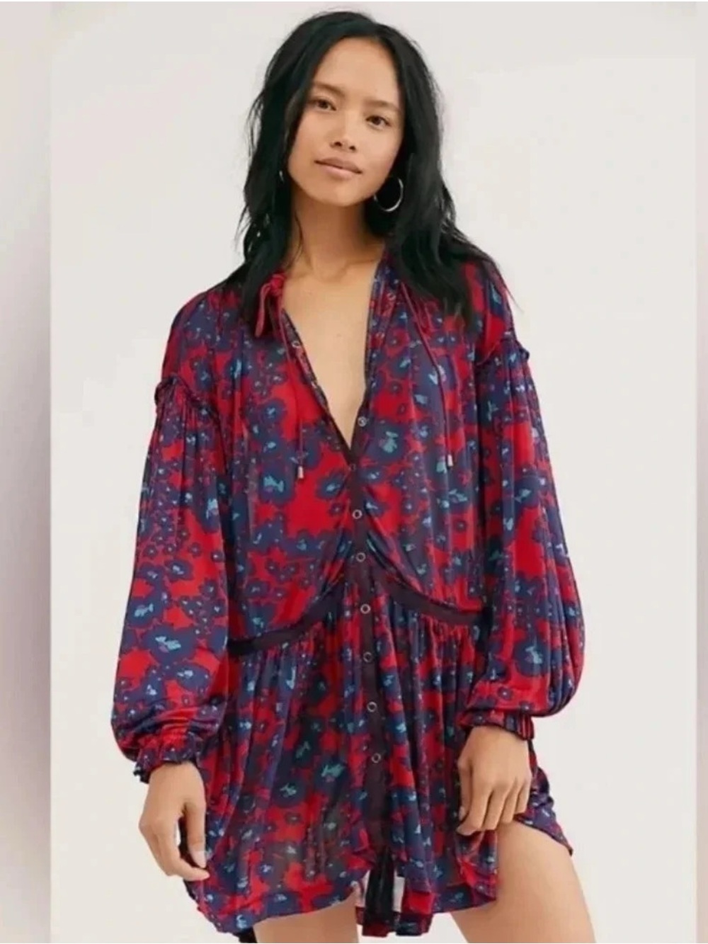 Free People Love Letter Tunic Long-Sleeve Dress Size S